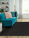 Cobbled Wool Collection Area Rug - Cobbles Square Black  lifestyle 75