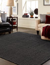 Cobbled Wool Collection Area Rug - Cobbles Square Black  lifestyle 87