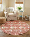 Seaside Haven Rugs Collection Area Rug - Sapphire (Rust Red) Round Rust Red  lifestyle 38