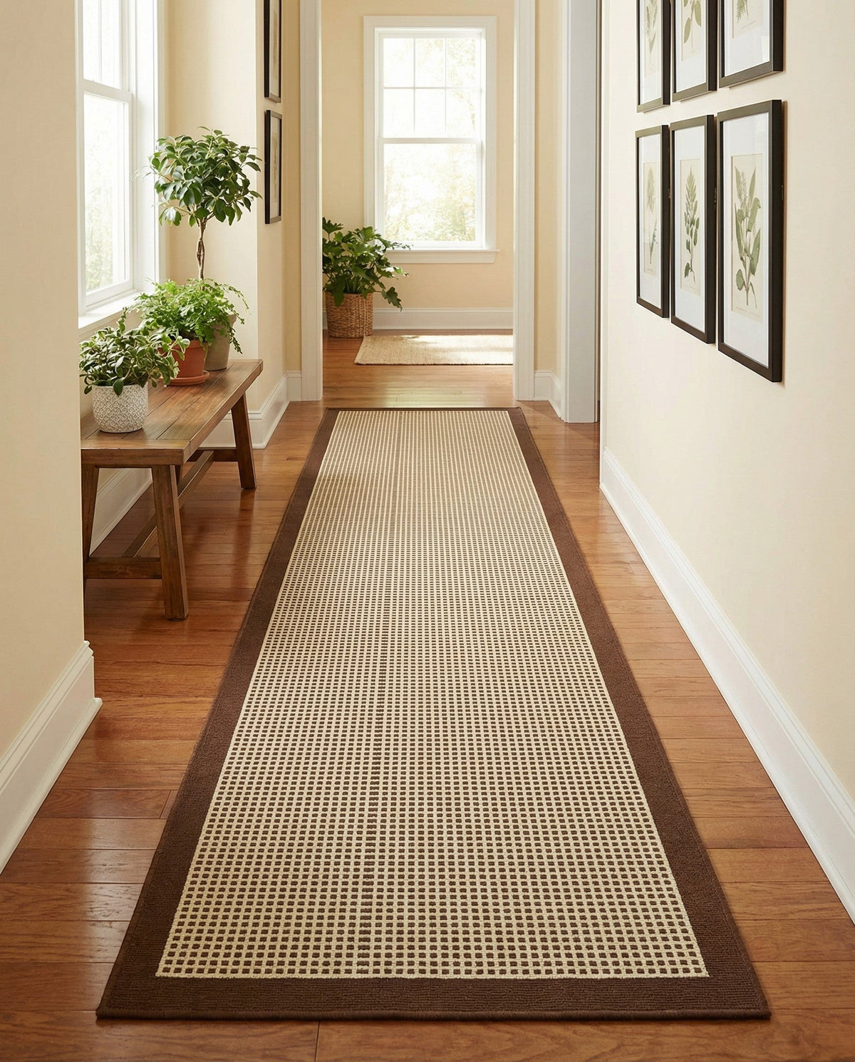 Terrace Fringe Collection Area Rug - Oceanside Runner Brown  lifestyle 152