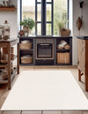 Cobbled Wool Collection Area Rug - Cobbles Rectangle Ivory  lifestyle 15