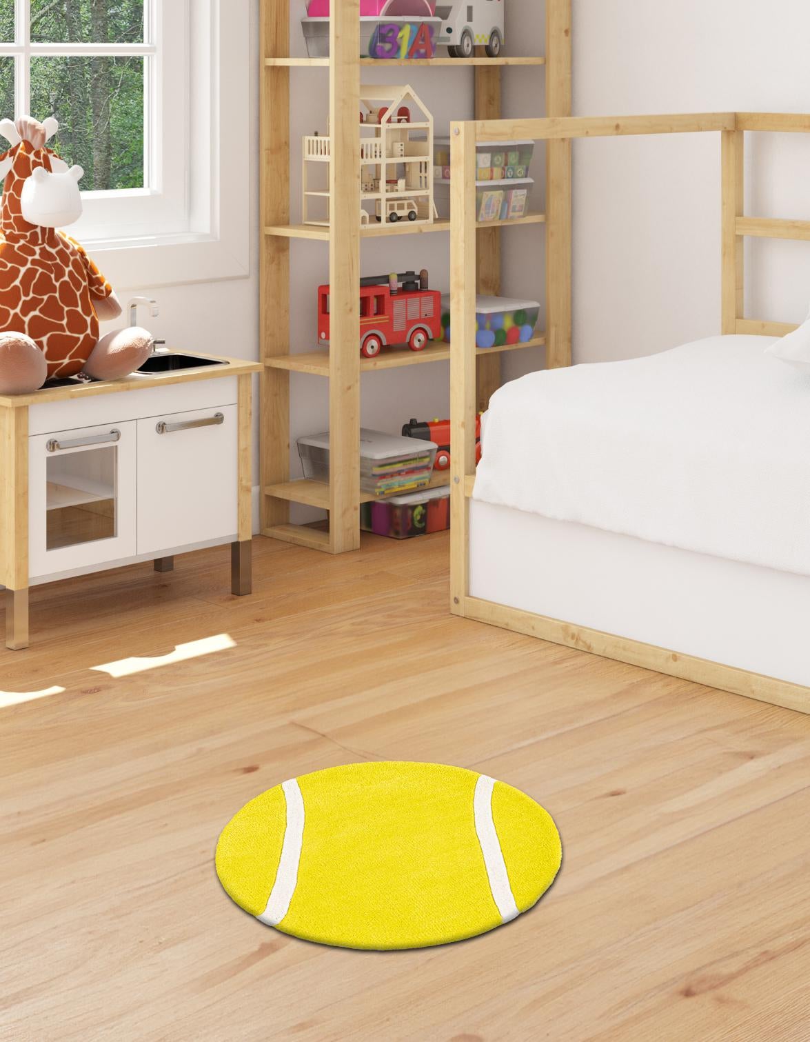 Whimsy Wonders Wool Collection Area Rug -  Tundra Round Yellow  lifestyle 5