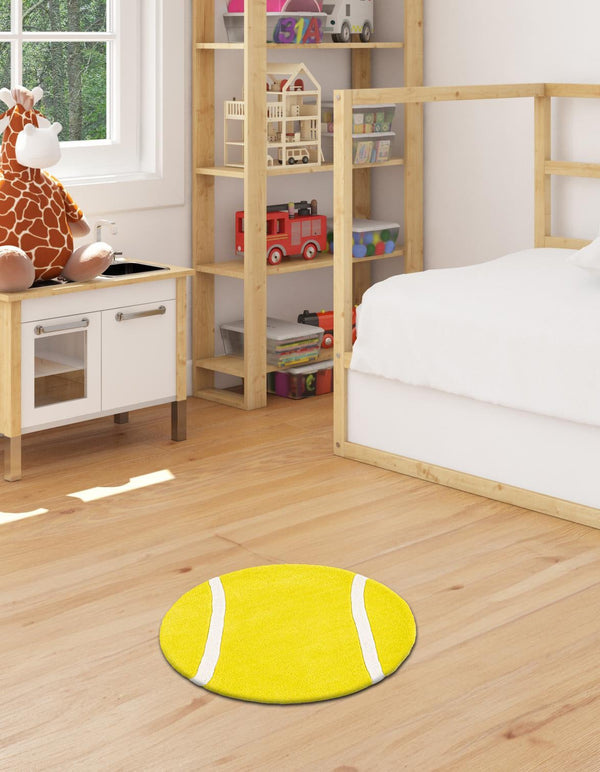 Whimsy Wonders Wool Collection Area Rug -  Tundra Round Yellow  lifestyle 5