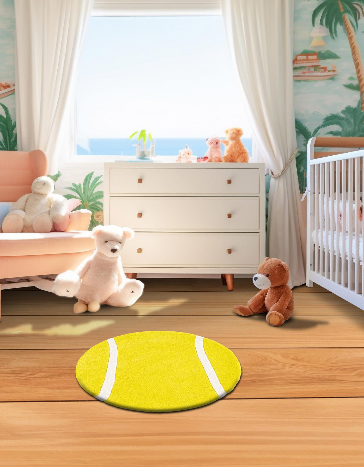 Whimsy Wonders Wool Collection Area Rug -  Tundra Round Yellow  lifestyle 8