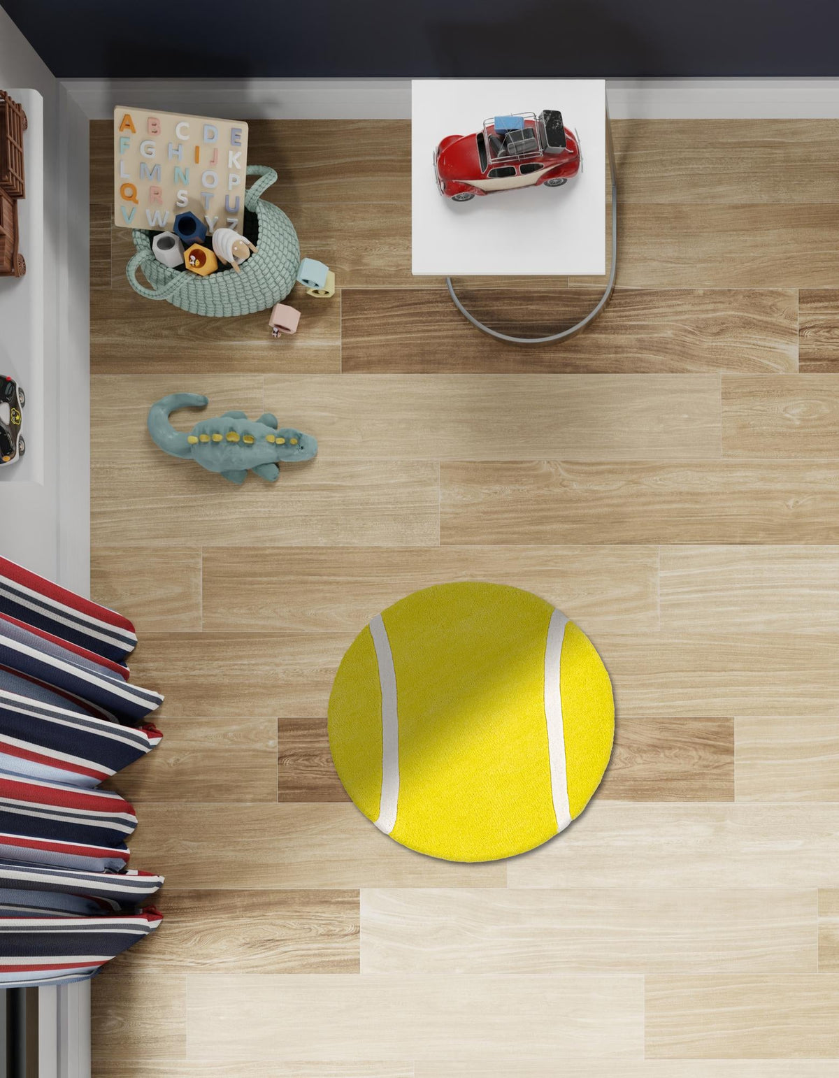 Whimsy Wonders Wool Collection Area Rug -  Tundra Round Yellow  lifestyle 11