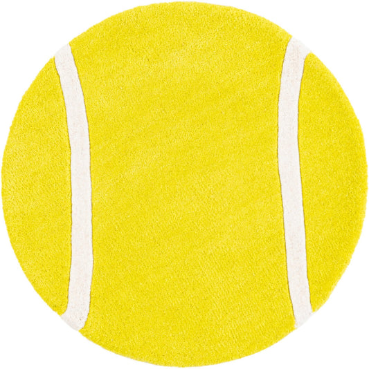 Whimsy Wonders Wool Collection Area Rug -  Tundra Round Yellow Main