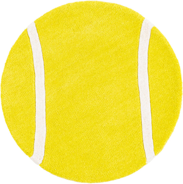 Whimsy Wonders Wool Collection Area Rug -  Tundra Round Yellow Main