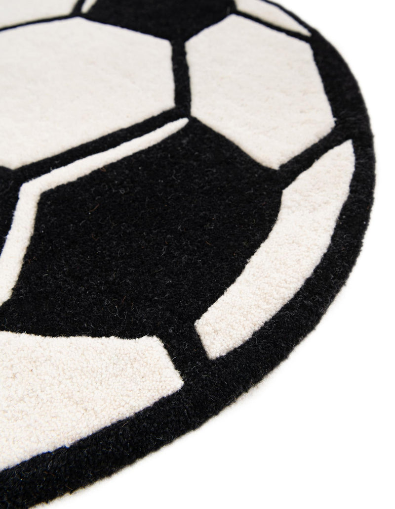 Whimsy Wonders Wool Collection Area Rug -  Volcano Round Black and White  lifestyle 12