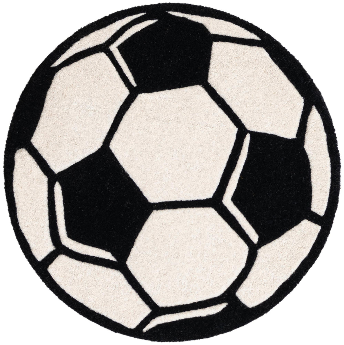 Whimsy Wonders Wool Collection Area Rug -  Volcano Round Black and White Main