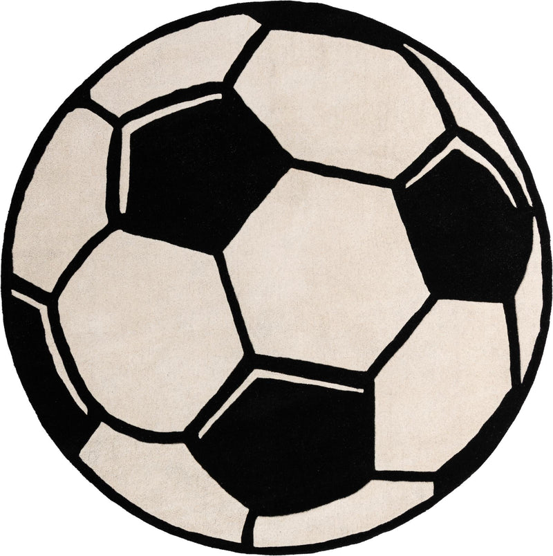 Whimsy Wonders Wool Collection Area Rug -  Volcano Round Black and White  lifestyle 2