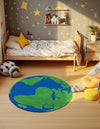 Whimsy Wonders Wool Collection Area Rug -  Island Round Blue and Green  lifestyle 10