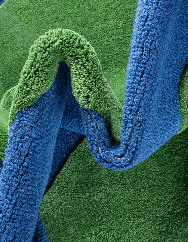 Whimsy Wonders Wool Collection Area Rug -  Island Round Blue and Green  lifestyle 16