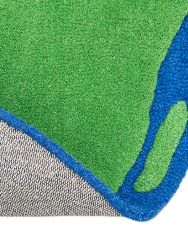 Whimsy Wonders Wool Collection Area Rug -  Island Round Blue and Green  lifestyle 13