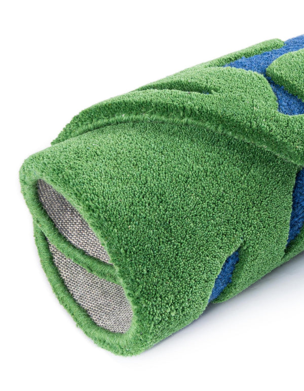 Whimsy Wonders Wool Collection Area Rug -  Island Round Blue and Green  lifestyle 20