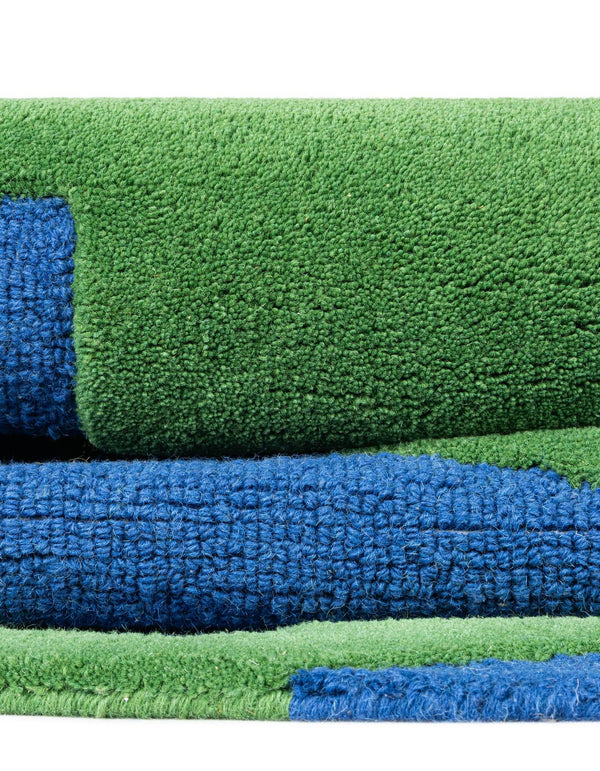 Whimsy Wonders Wool Collection Area Rug -  Island Round Blue and Green  lifestyle 21