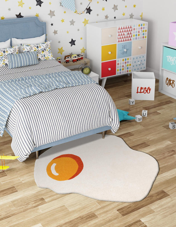 Whimsy Wonders Wool Collection Area Rug -  Dune Round White  lifestyle 7
