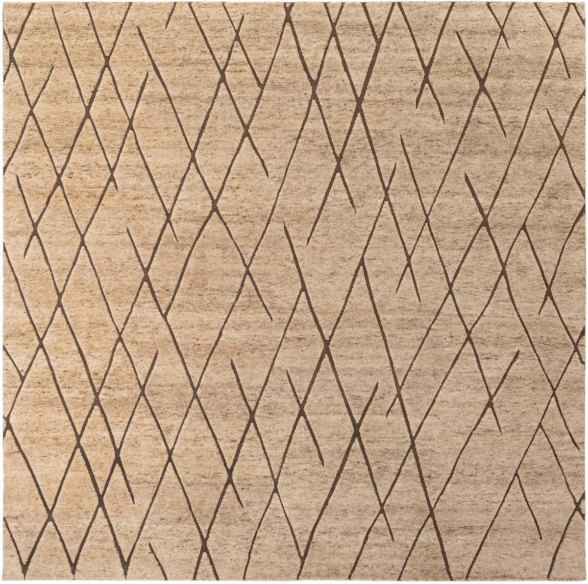 Sahara Berber Wool Collection Area Rug - Marrakesh Square Camel Brown  lifestyle 59