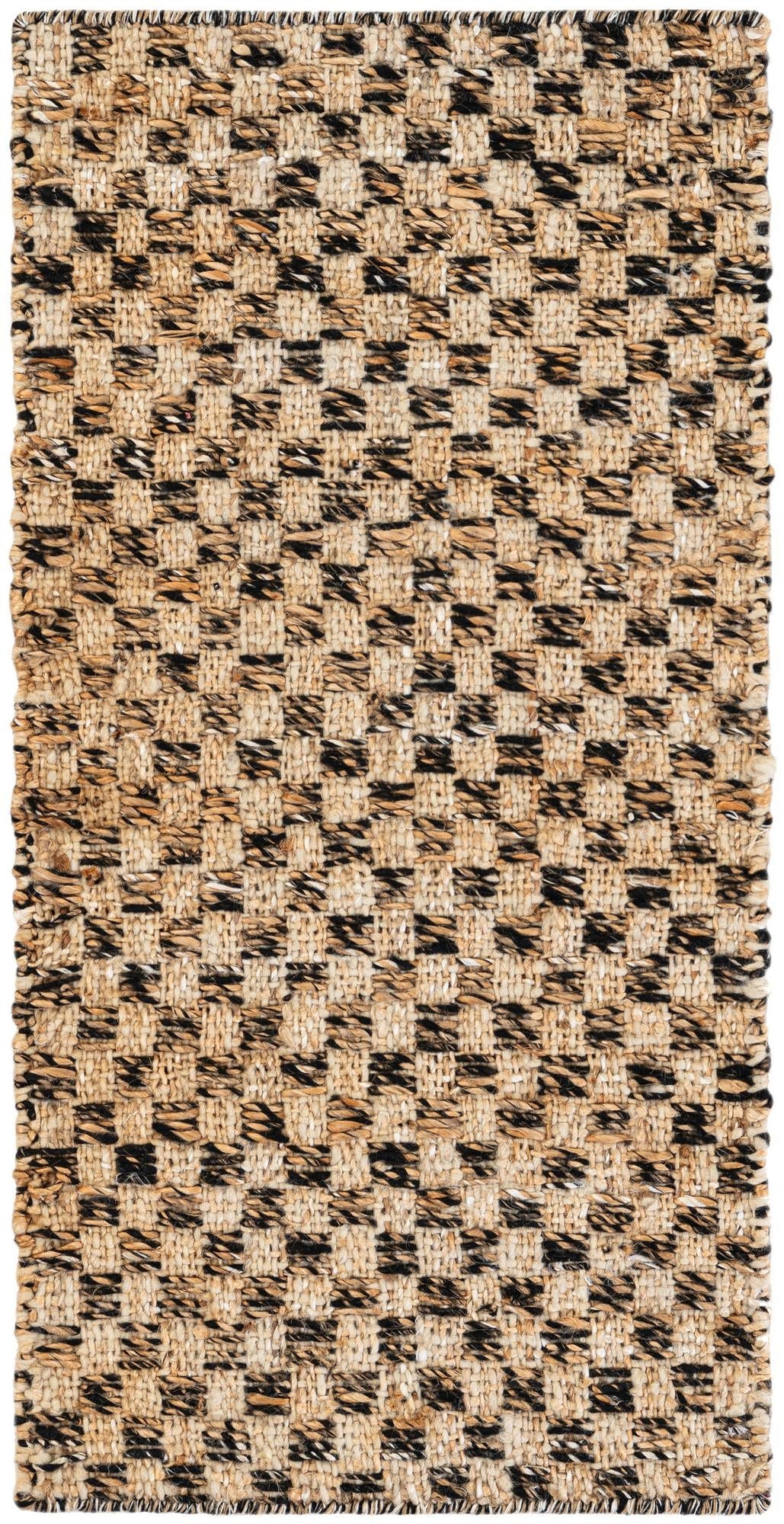 Plaid Savannah Collection Area Rug - Charleston Runner Black and Natural  lifestyle 24