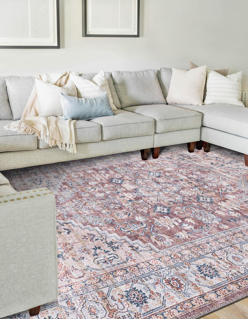 Vintage Memories Collection Area Rug -  Reflection Rectangle Brown  lifestyle 2