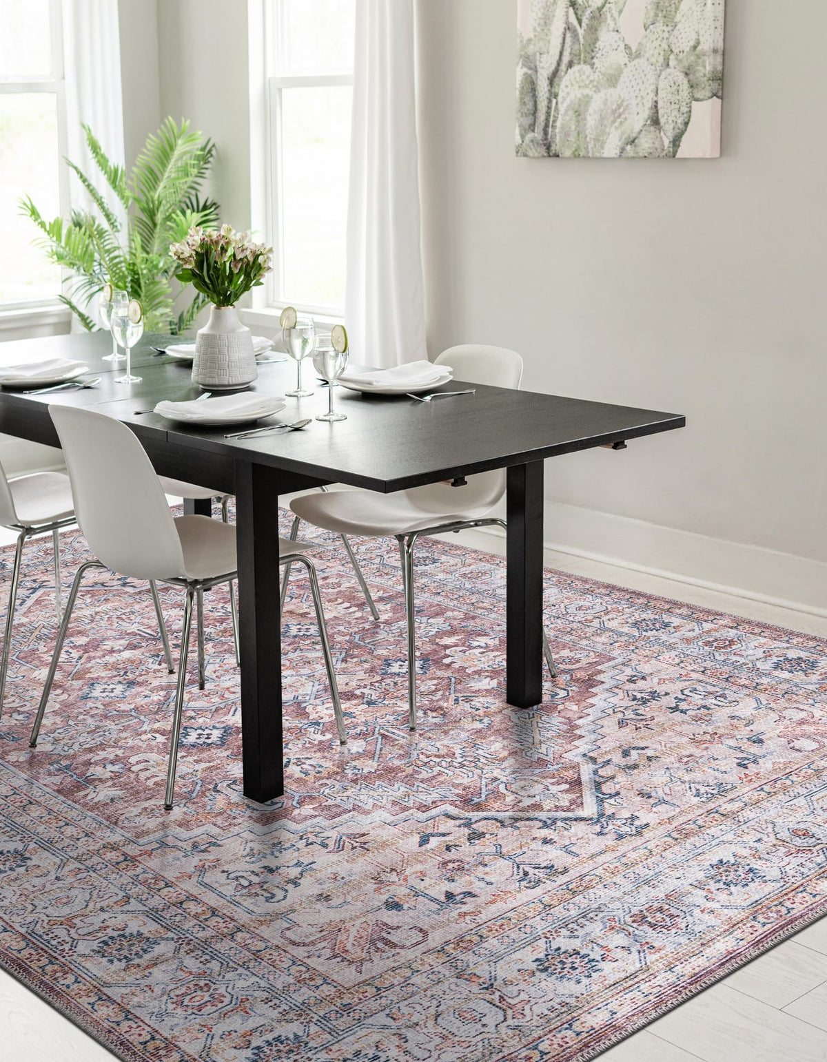 Vintage Memories Collection Area Rug -  Reflection Rectangle Brown  lifestyle 6