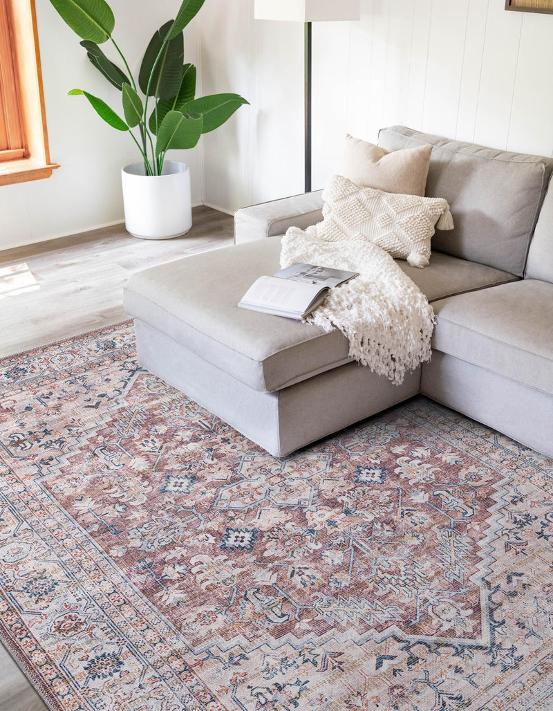 Vintage Memories Collection Area Rug -  Reflection Rectangle Brown  lifestyle 11
