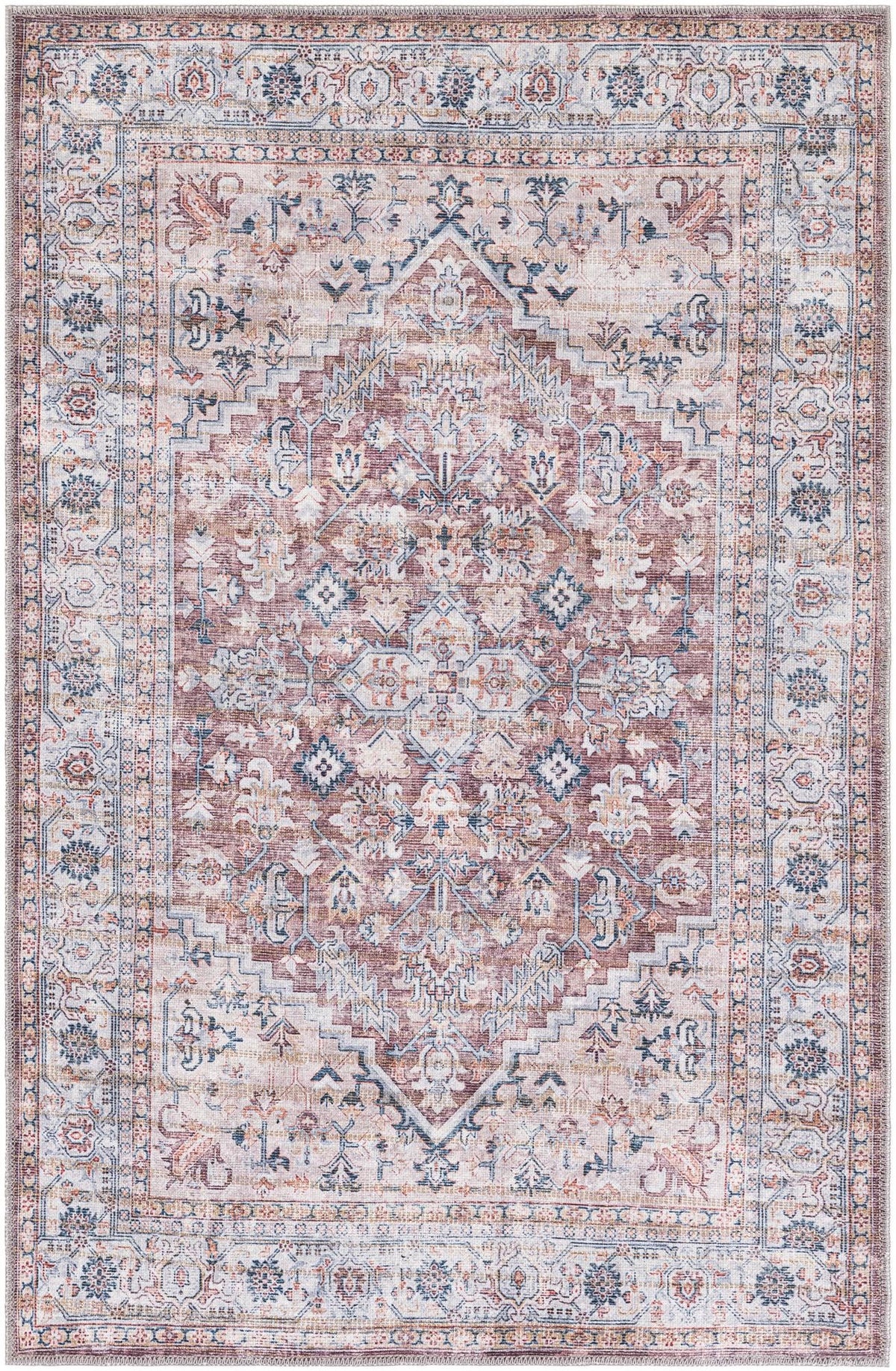 Vintage Memories Collection Area Rug -  Reflection Rectangle Brown Main