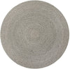 Highland Woven Jute Collection Area Rug - Glenmore (Gray) Round Gray  lifestyle 13