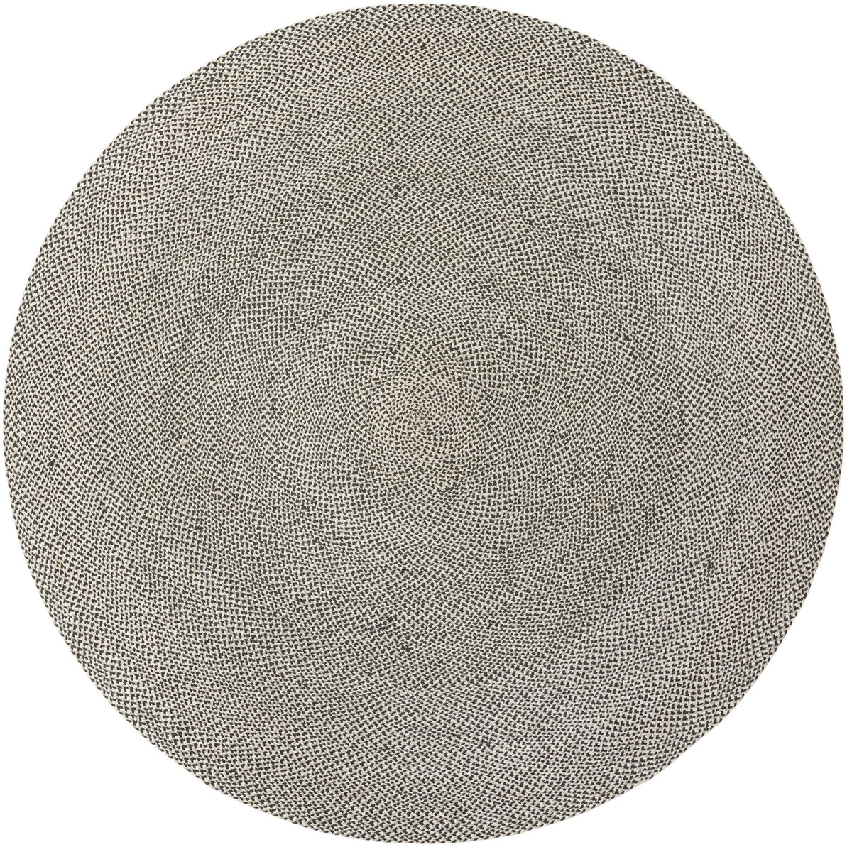 Highland Woven Jute Collection Area Rug - Glenmore (Gray) Round Gray  lifestyle 13