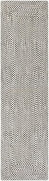 Highland Braided Jute Collection Area Rug - Glenmore (Gray) Runner Gray  lifestyle 12