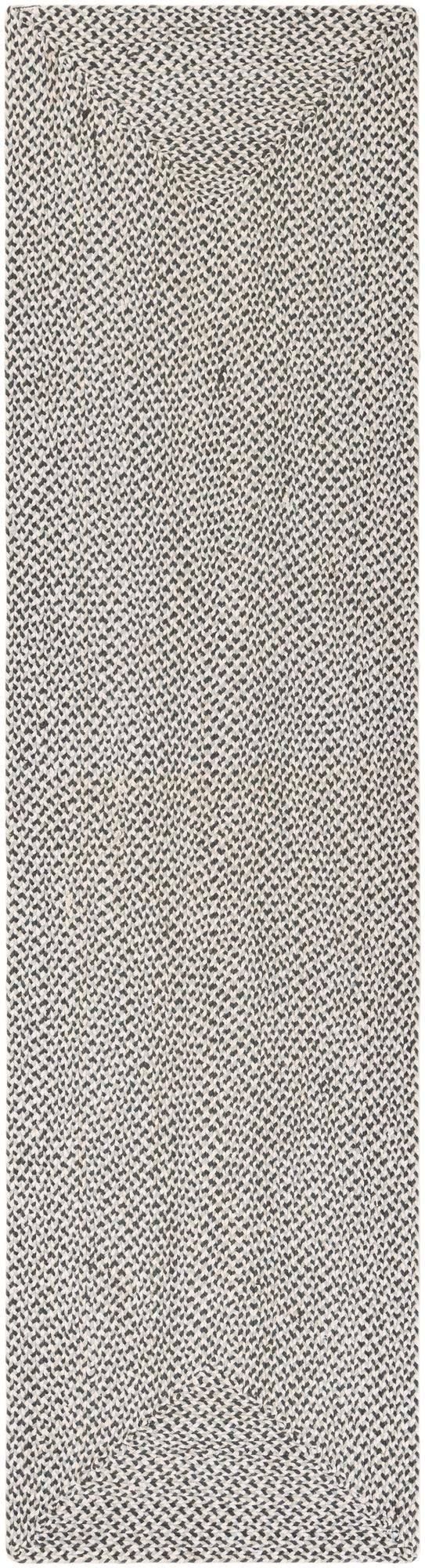 Highland Braided Jute Collection Area Rug - Glenmore (Gray) Runner Gray  lifestyle 12