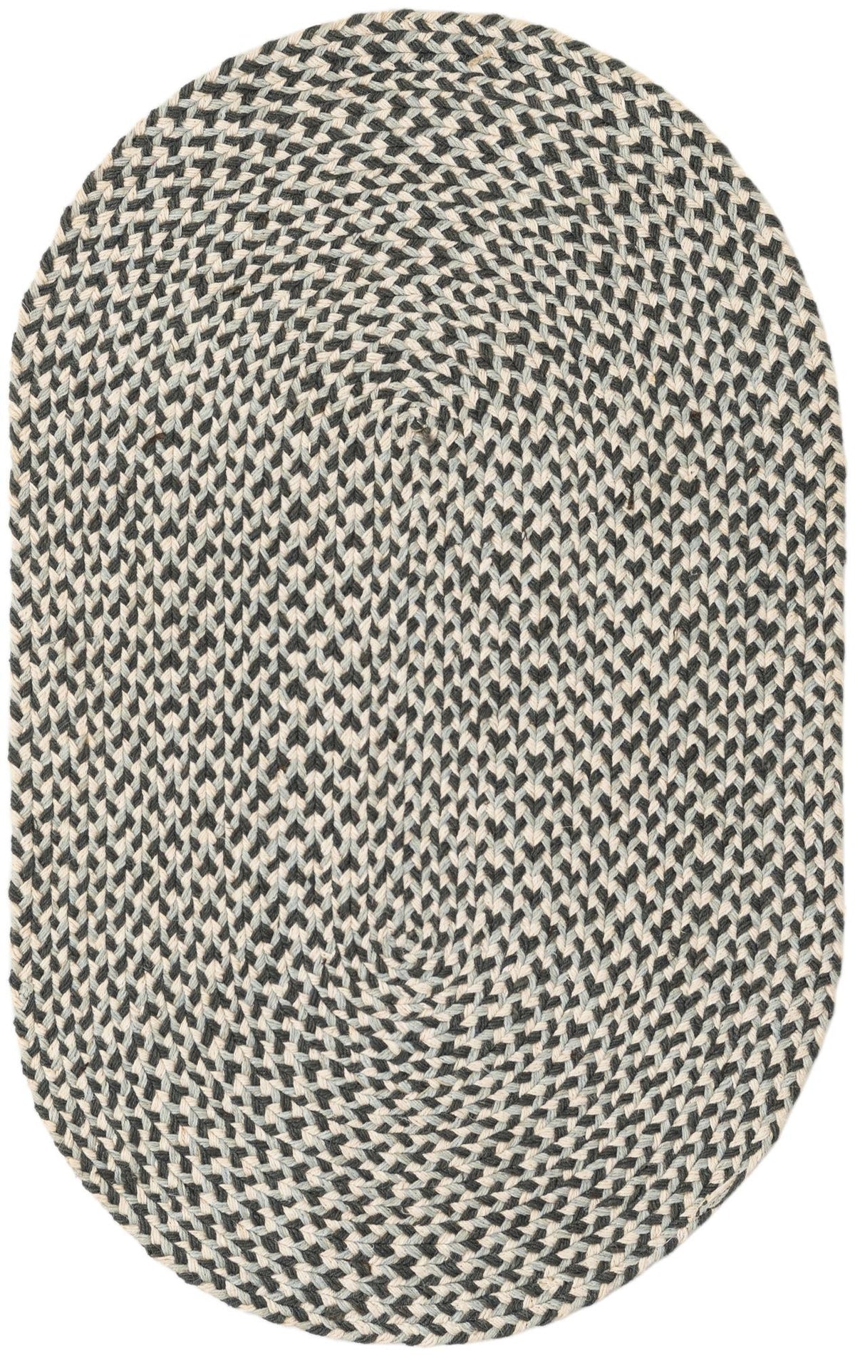 Highland Woven Jute Collection Area Rug - Glenmore (Gray) Oval Gray  lifestyle 13