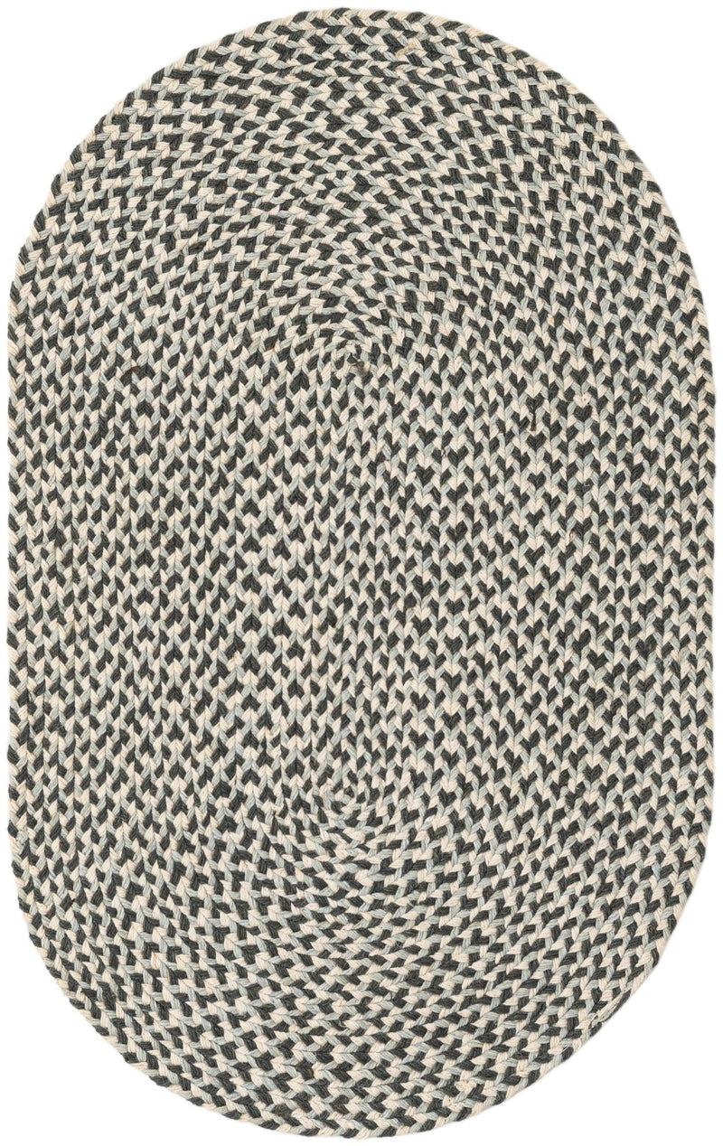 Highland Woven Jute Collection Area Rug - Glenmore (Gray) Oval Gray  lifestyle 13