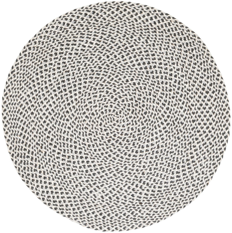 Sustainable Strands Indoor-Outdoor Oasis Collection Area Rug -  Sandbar (Gray) Round Gray  lifestyle 2