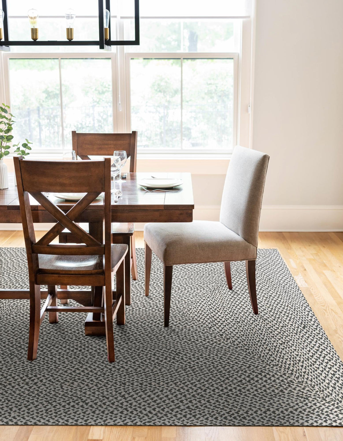 Highland Woven Jute Collection Area Rug - Glenmore (Gray) Rectangle Gray  lifestyle 4