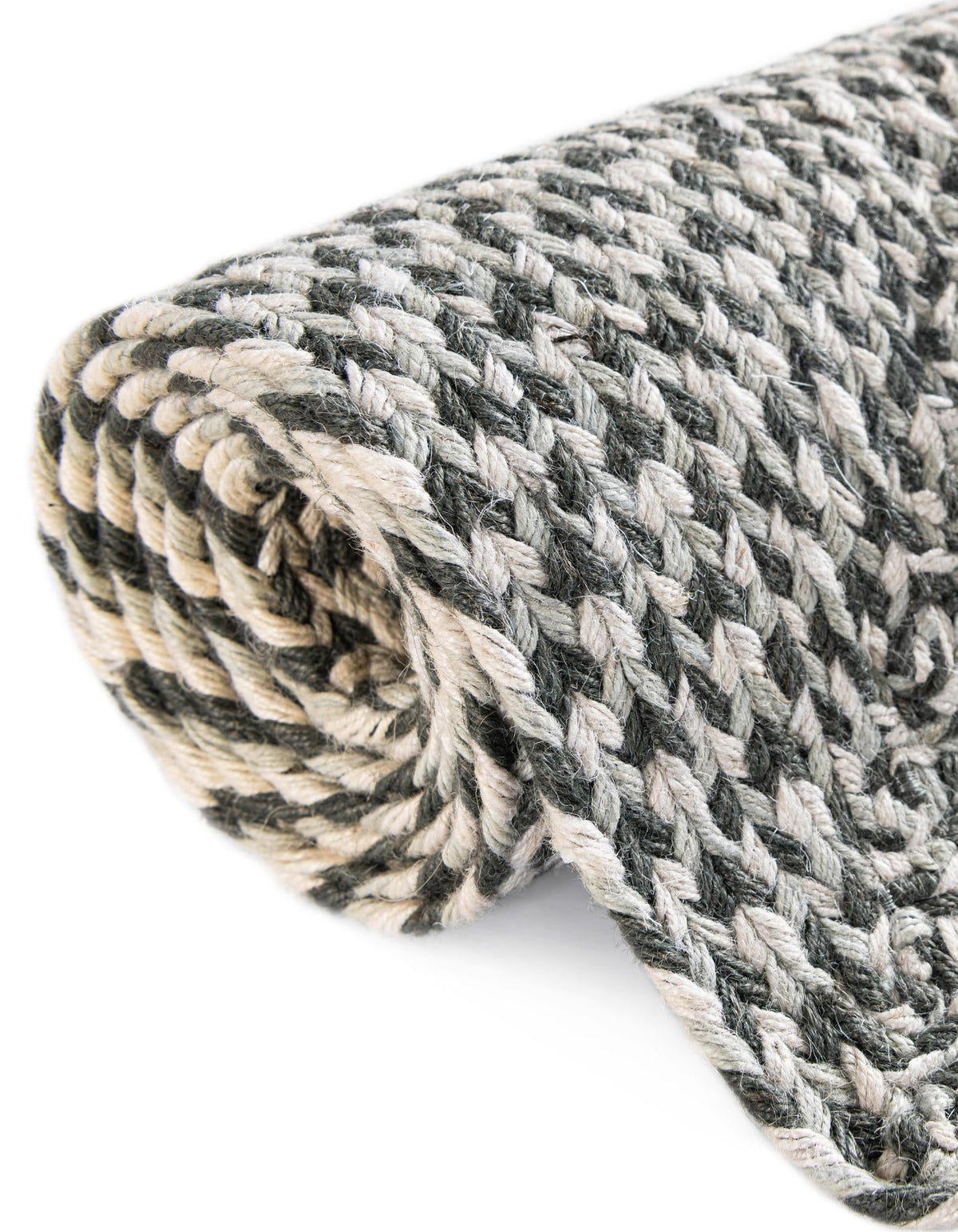 Highland Braided Jute Collection Area Rug - Glenmore (Gray) Rectangle Gray  lifestyle 9