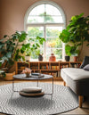 Sustainable Strands Indoor-Outdoor Oasis Collection Area Rug -  Sandbar (Gray) Round Gray  lifestyle 6