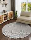 Sustainable Strands Indoor-Outdoor Oasis Collection Area Rug -  Sandbar (Gray) Round Gray  lifestyle 10