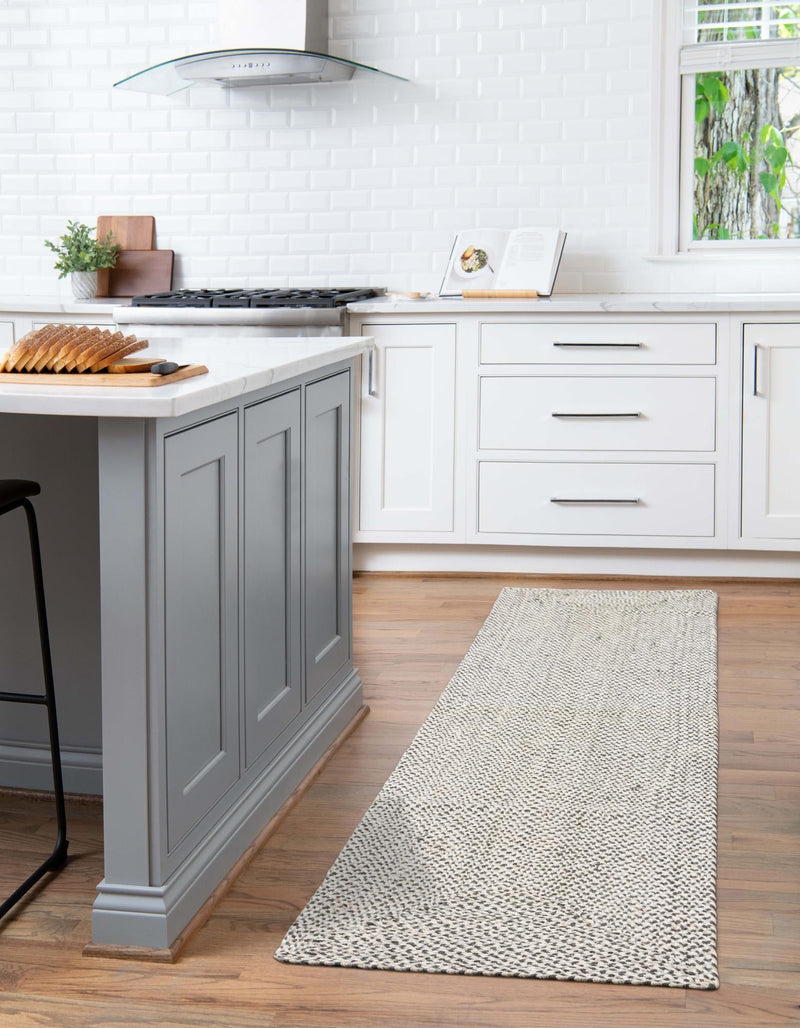Highland Woven Jute Collection Area Rug - Glenmore (Gray) Runner Gray  lifestyle 16