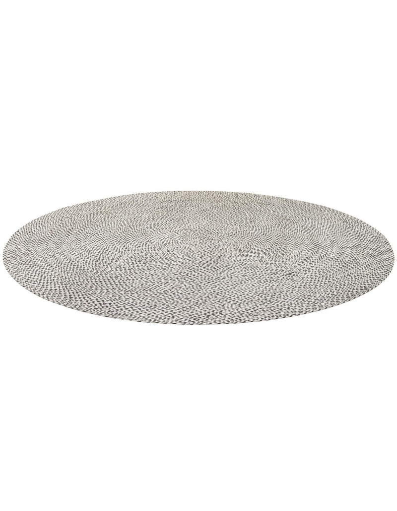 Highland Woven Jute Collection Area Rug - Glenmore (Gray) Round Gray  lifestyle 24