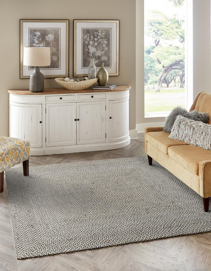 Highland Woven Jute Collection Area Rug - Glenmore (Gray) Square Gray  lifestyle 22