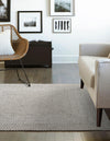 Highland Woven Jute Collection Area Rug - Glenmore (Gray) Square Gray  lifestyle 31
