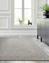 Highland Woven Jute Collection Area Rug - Glenmore (Gray) Square Gray  lifestyle 34