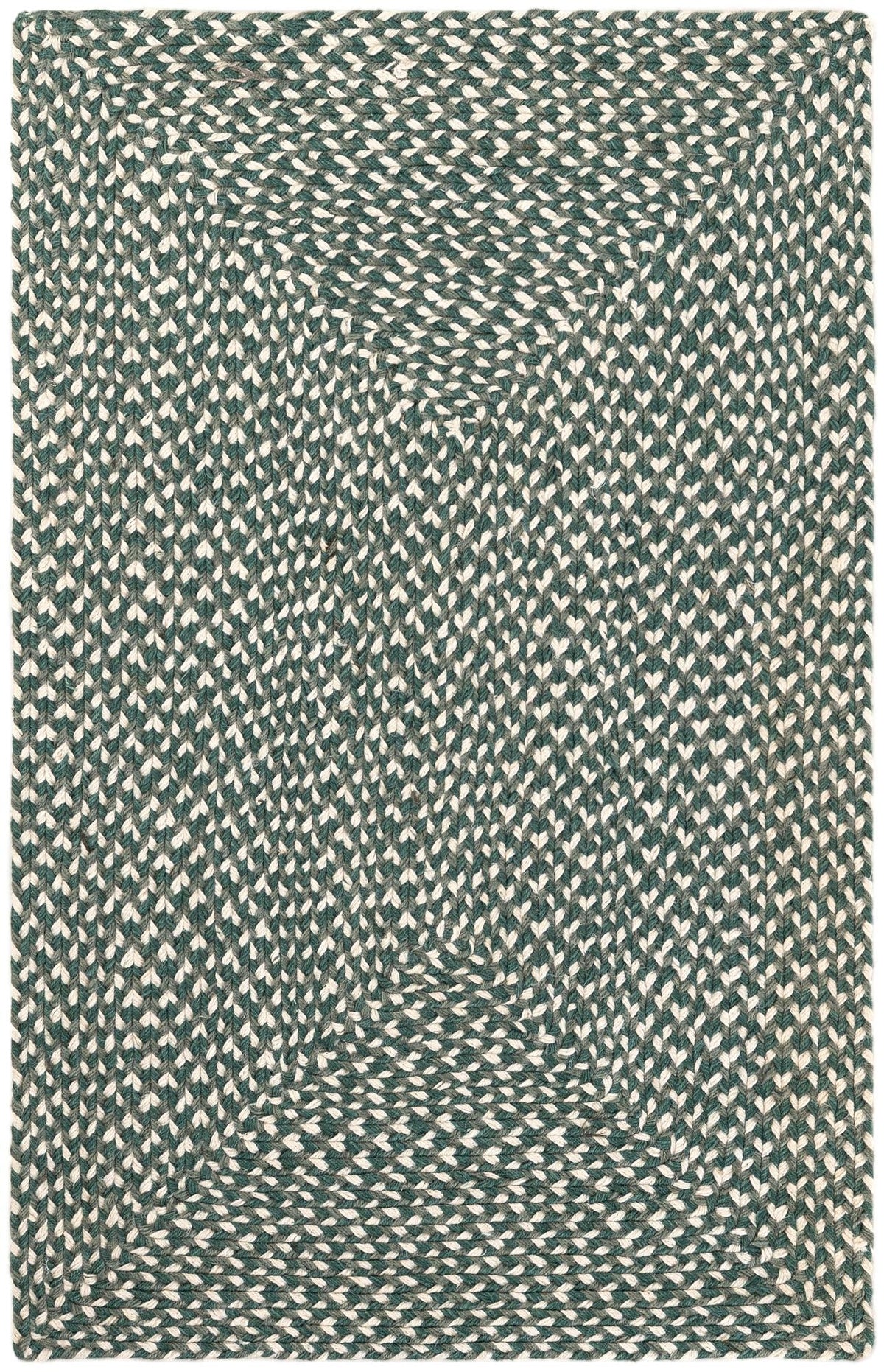 Highland Woven Jute Collection Area Rug - Glenmore (Green) Rectangle Green Main