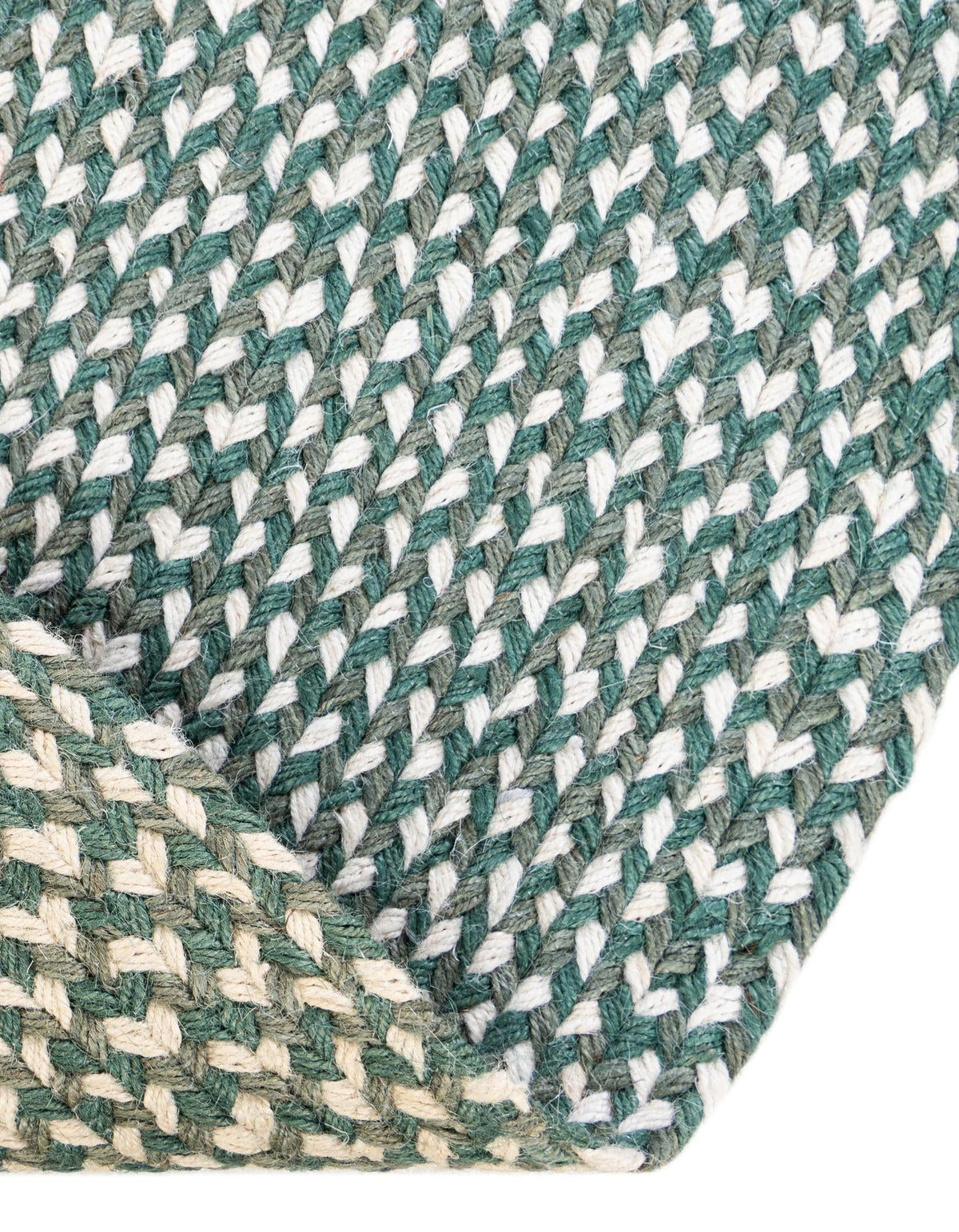 Highland Woven Jute Collection Area Rug - Glenmore (Green) Oval Green  lifestyle 69