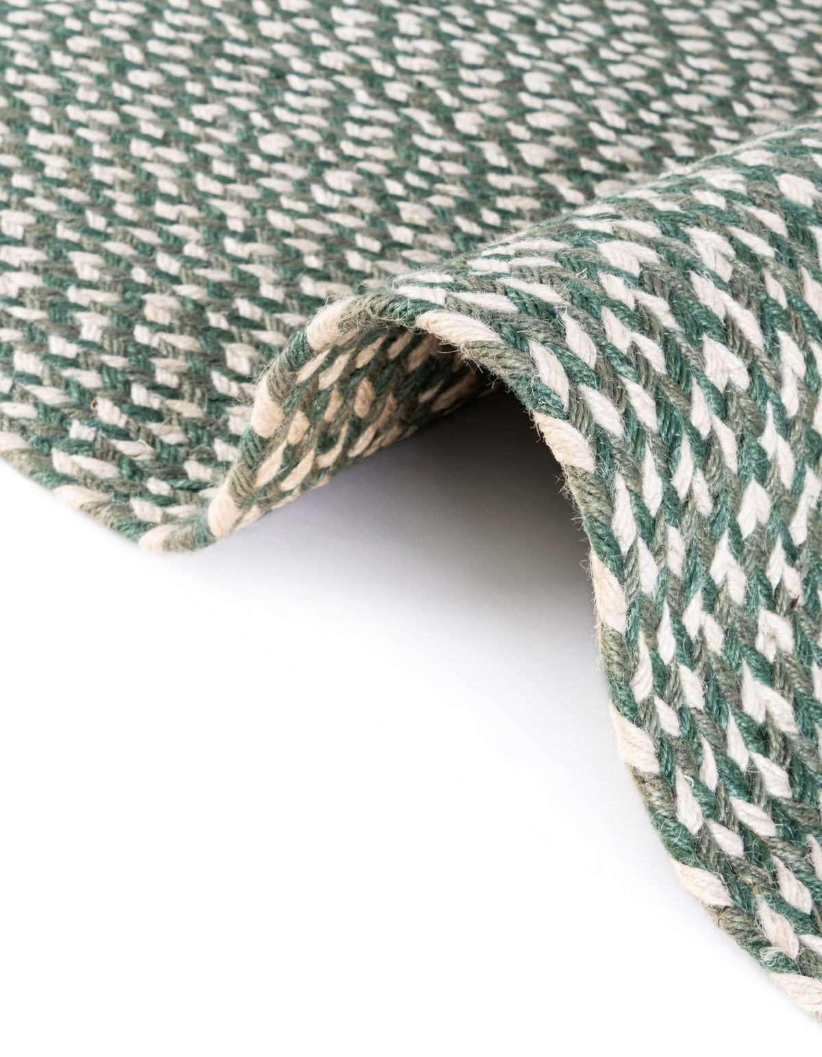 Highland Woven Jute Collection Area Rug - Glenmore (Green) Oval Green  lifestyle 71