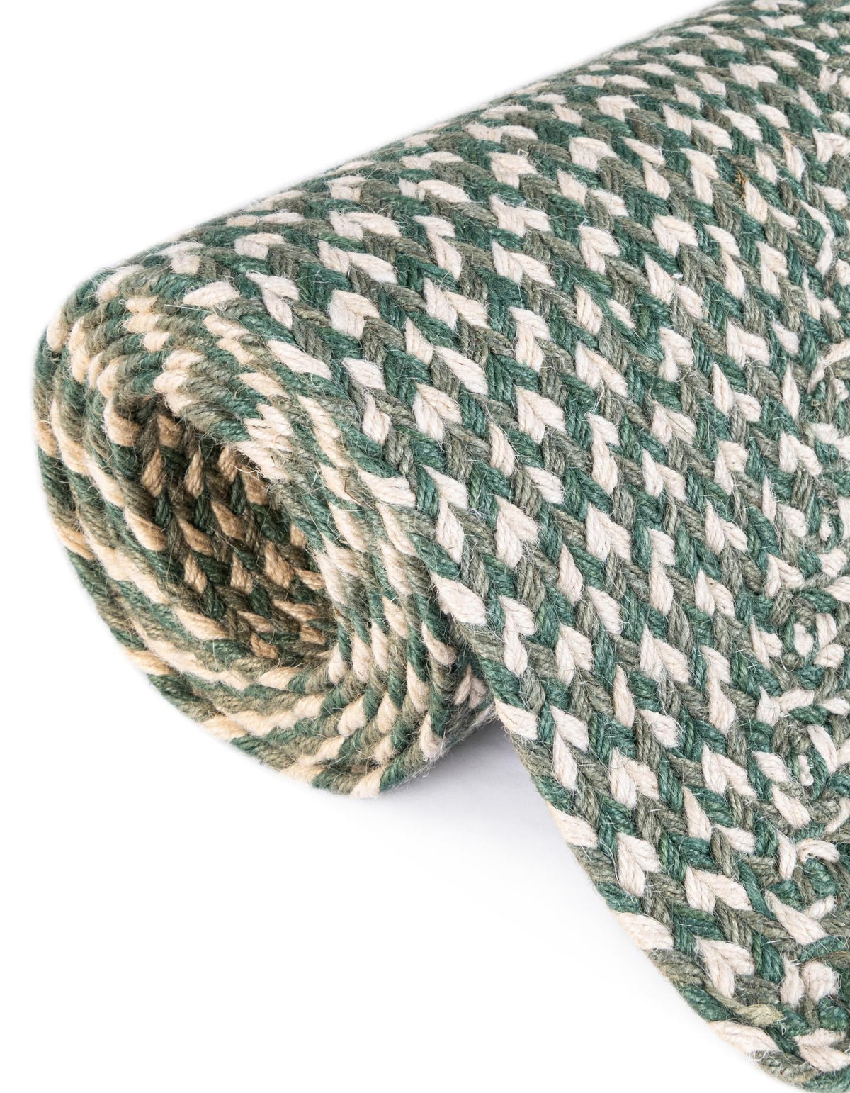 Highland Woven Jute Collection Area Rug - Glenmore (Green) Oval Green  lifestyle 73