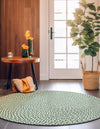 Sustainable Strands Indoor-Outdoor Oasis Collection Area Rug -  Sandbar (Green) Round Green  lifestyle 6