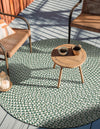 Sustainable Strands Indoor-Outdoor Oasis Collection Area Rug -  Sandbar (Green) Round Green  lifestyle 8
