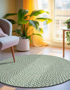 Sustainable Strands Indoor-Outdoor Oasis Collection Area Rug -  Sandbar (Green) Round Green  lifestyle 10