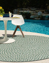 Sustainable Strands Indoor-Outdoor Oasis Collection Area Rug -  Sandbar (Green) Round Green  lifestyle 12